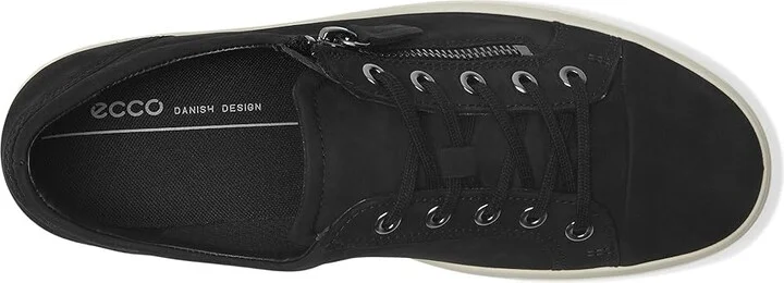 ECCO Soft Classic Lace Side Zip Sneaker Women's Shoes Black : EU 38 (US Women's 7-7.5) M, Leather - Image 2