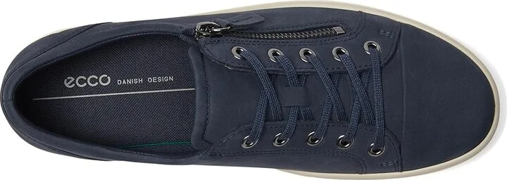 ECCO Soft Classic Lace Side Zip Sneaker Women's Shoes Marine : EU 41 (US Women's 10-10.5) M, Leather - Image 2