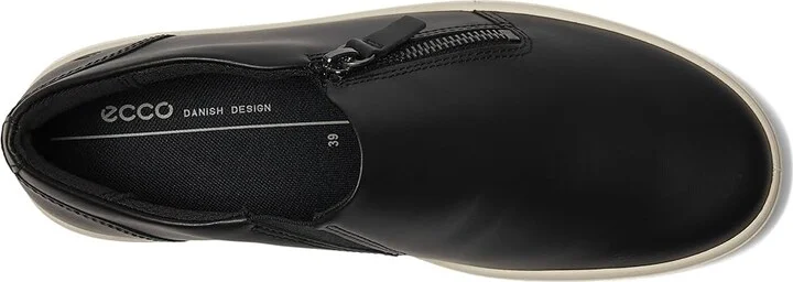 ECCO Soft Classic Side Zip Sneaker Women's Shoes Black : EU 36 (US Women's 5-5.5) M, Leather/Microfiber/Rubber - Image 2
