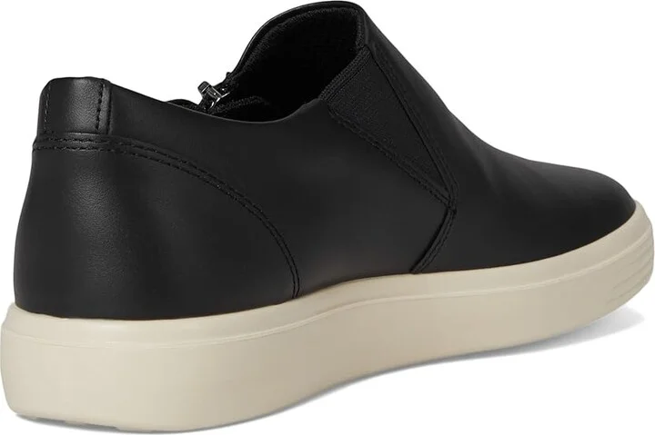 ECCO Soft Classic Side Zip Sneaker Women's Shoes Black : EU 36 (US Women's 5-5.5) M, Leather/Microfiber/Rubber - Image 4