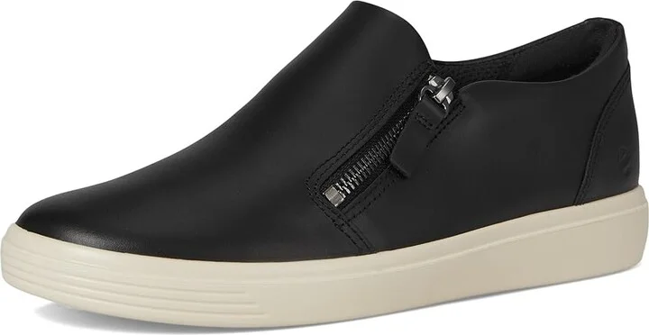 ECCO Soft Classic Side Zip Sneaker Women's Shoes Black : EU 36 (US Women's 5-5.5) M, Leather/Microfiber/Rubber - Image 5