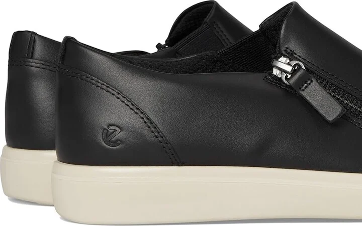 ECCO Soft Classic Side Zip Sneaker Women's Shoes Black : EU 36 (US Women's 5-5.5) M, Leather/Microfiber/Rubber - Image 7