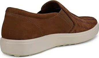 ECCO Soft Seven Woven Slip-On Men's Slip on Shoes Camel : EU 40 (US Men's 6-6.5) M, Leather - Image 3