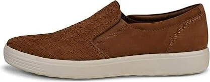 ECCO Soft Seven Woven Slip-On Men's Slip on Shoes Camel : EU 40 (US Men's 6-6.5) M, Leather - Image 4