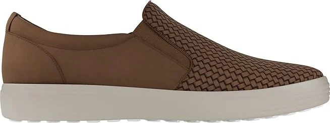 ECCO Soft Seven Woven Slip-On Men's Slip on Shoes Camel : EU 40 (US Men's 6-6.5) M, Leather - Image 5