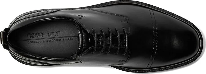 ECCO ST.1 Hybrid Cap Toe Oxford Men's Shoes Black/Black Outsole : EU 43 (US Men's 9-9.5) D - Medium, Leather - Image 2