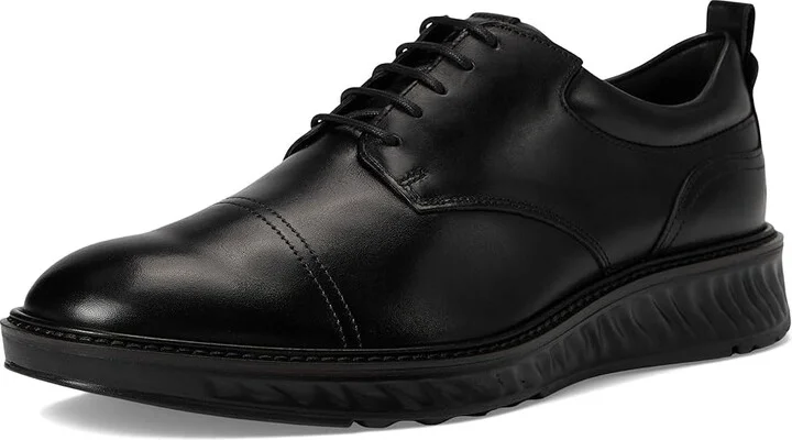 ECCO ST.1 Hybrid Cap Toe Oxford Men's Shoes Black/Black Outsole : EU 43 (US Men's 9-9.5) D - Medium, Leather - Image 5