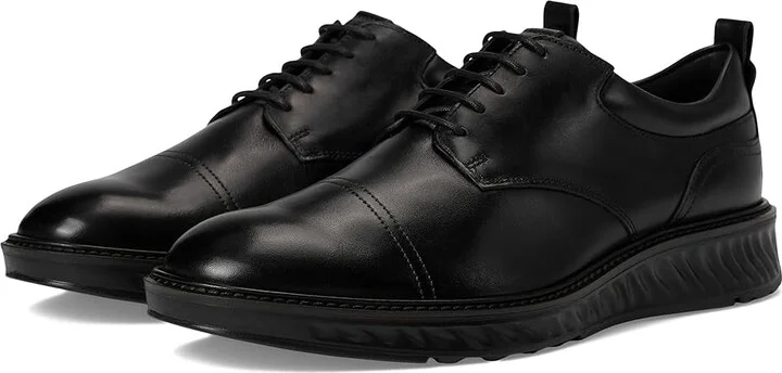 ECCO ST.1 Hybrid Cap Toe Oxford Men's Shoes Black/Black Outsole : EU 43 (US Men's 9-9.5) D - Medium, Leather
