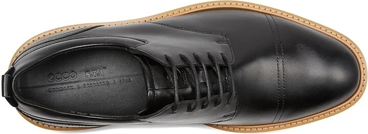ECCO ST.1 Hybrid Cap Toe Oxford Men's Shoes Black : EU 39 (US Men's 5-5.5) D - Medium, Leather - Image 2