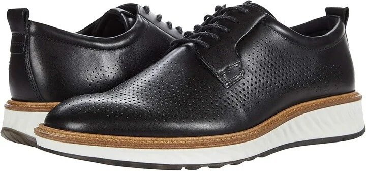 ECCO ST.1 Hybrid Dress Perforated Men's Shoes Black Cow Nubuck : EU 40 (US Men's 6-6.5) M
