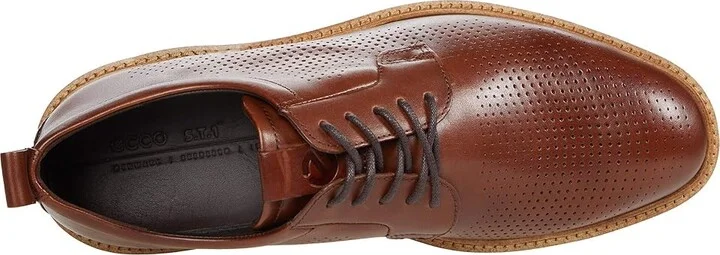 ECCO ST.1 Hybrid Dress Perforated Men's Shoes Cognac Full Grain Leather : EU 39 (US Men's 5-5.5) M - Image 2