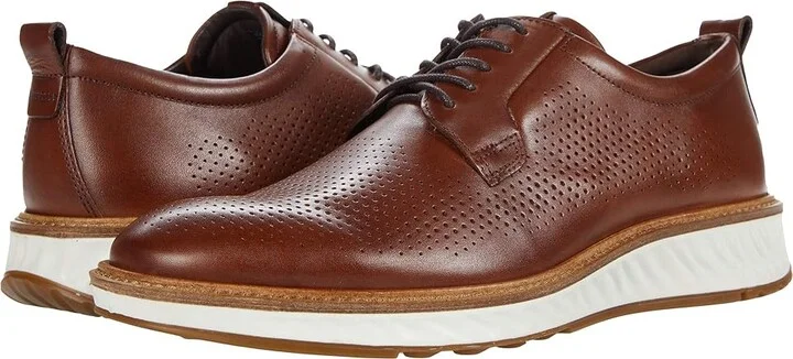 ECCO ST.1 Hybrid Dress Perforated Men's Shoes Cognac Full Grain Leather : EU 39 (US Men's 5-5.5) M