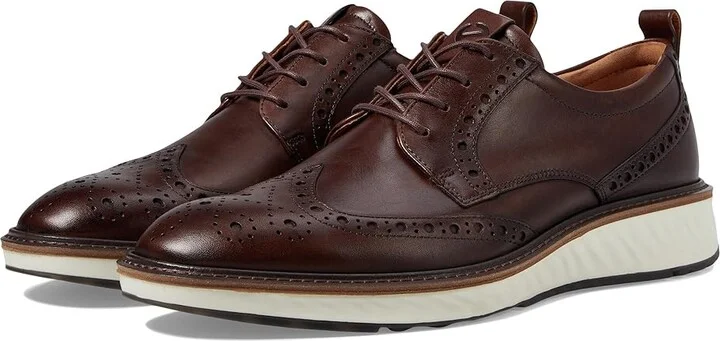 ECCO ST1 Hybrid Brogue Tie Men's Shoes Cocoa Brown : EU 40 (US Men's 6-6.5) M, Leather
