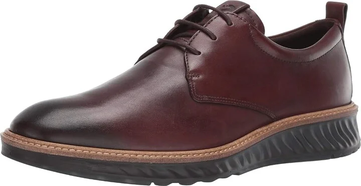 ECCO ST1 Hybrid Plain Toe Tie Men's Shoes Cognac : EU 39 (US Men's 5-5.5) M, Leather - Image 2