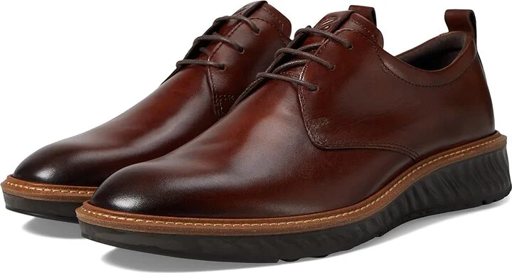 ECCO ST1 Hybrid Plain Toe Tie Men's Shoes Cognac : EU 39 (US Men's 5-5.5) M, Leather