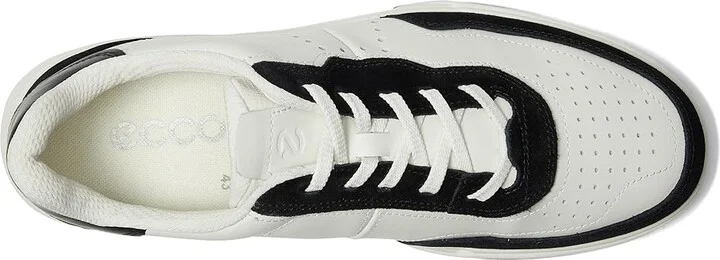 ECCO Street Court Lace Sneaker Men's Shoes Black/White : EU 46 (US Men's 12-12.5) D - Medium, Leather - Image 2