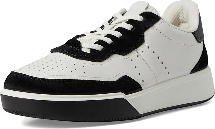 ECCO Street Court Lace Sneaker Men's Shoes Black/White : EU 46 (US Men's 12-12.5) D - Medium, Leather - Image 5