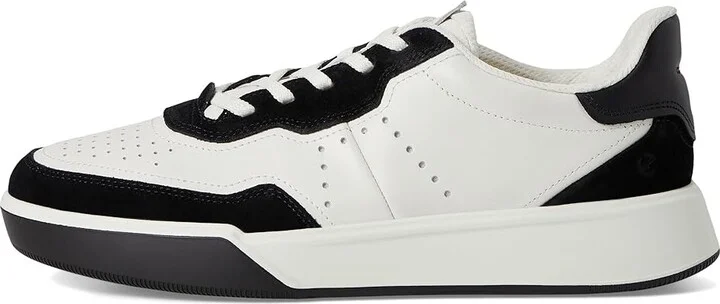 ECCO Street Court Lace Sneaker Men's Shoes Black/White : EU 46 (US Men's 12-12.5) D - Medium, Leather - Image 6
