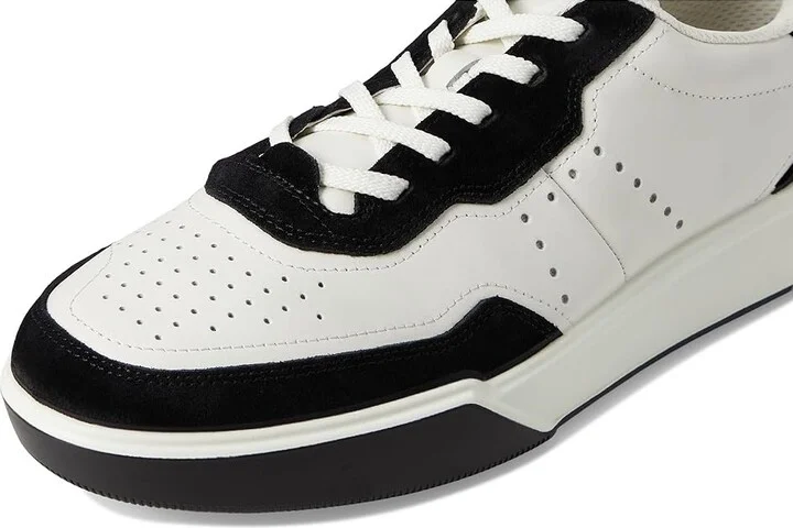 ECCO Street Court Lace Sneaker Men's Shoes Black/White : EU 46 (US Men's 12-12.5) D - Medium, Leather - Image 7