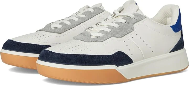ECCO Street Court Lace Sneaker Men's Shoes Marine/White/Virtual : EU 40 (US Men's 6-6.5) D - Medium, Leather
