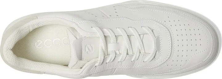 ECCO Street Court Lace Sneaker Men's Shoes White/Shadow White : EU 43 (US Men's 9-9.5) D - Medium, Leather - Image 2