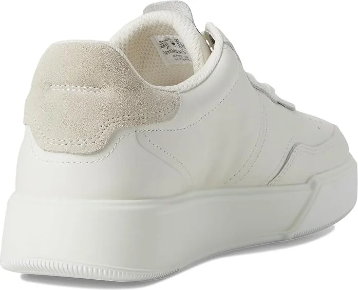 ECCO Street Court Lace Sneaker Men's Shoes White/Shadow White : EU 43 (US Men's 9-9.5) D - Medium, Leather - Image 4