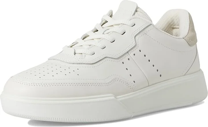 ECCO Street Court Lace Sneaker Men's Shoes White/Shadow White : EU 43 (US Men's 9-9.5) D - Medium, Leather - Image 5