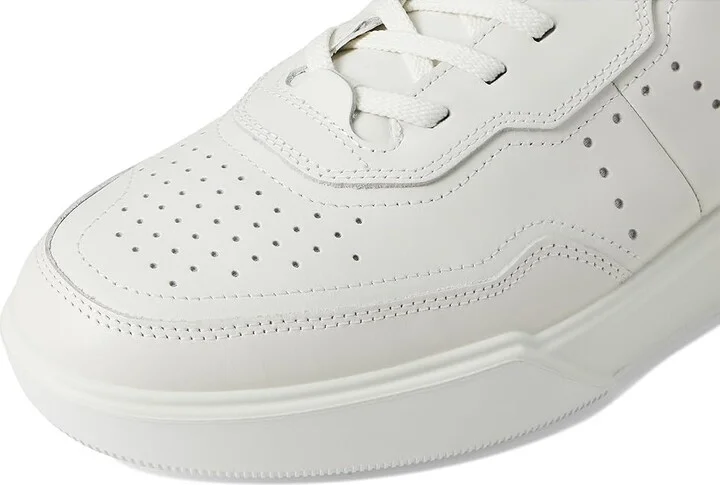 ECCO Street Court Lace Sneaker Men's Shoes White/Shadow White : EU 43 (US Men's 9-9.5) D - Medium, Leather - Image 7