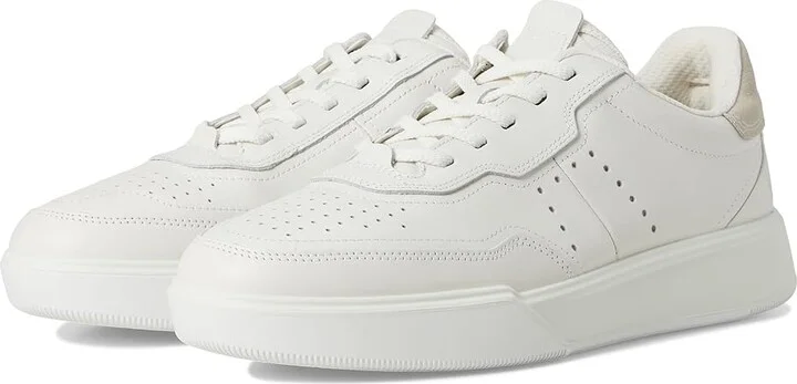 ECCO Street Court Lace Sneaker Men's Shoes White/Shadow White : EU 43 (US Men's 9-9.5) D - Medium, Leather