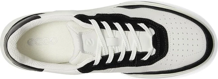 ECCO Street Court Sneaker Women's Shoes Black/White/Black : EU 42 (US Women's 11-11.5) M, Leather - Image 2