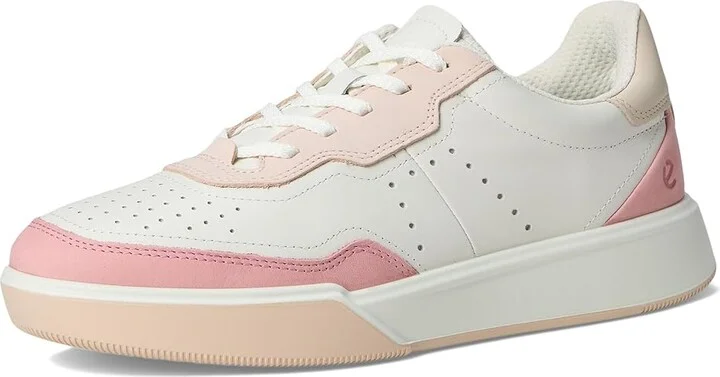 ECCO Street Court Sneaker Women's Shoes Old Rose/White/Rose Dust : EU 41 (US Women's 10-10.5) M, Leather - Image 5