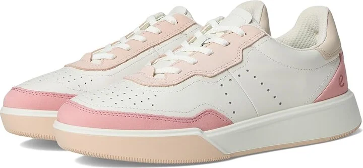 ECCO Street Court Sneaker Women's Shoes Old Rose/White/Rose Dust : EU 41 (US Women's 10-10.5) M, Leather