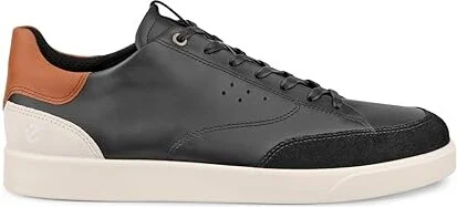 ECCO Street Lite Court Men's Shoes Black/Cognac/Limestone : EU 47 (US Men's 13-13.5) D - Medium, Leather - Image 6