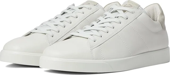 ECCO Street Lite Retro Sneaker Men's Shoes White/Gravel Cow Leather/Calf Suede : EU 42 (US Men's 8-8.5) D - Medium
