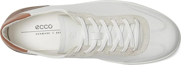 ECCO Street Lite Vintage Sneaker Men's Shoes White/Gravel/Cashmere : EU 40 (US Men's 6-6.5) M, Leather - Image 2