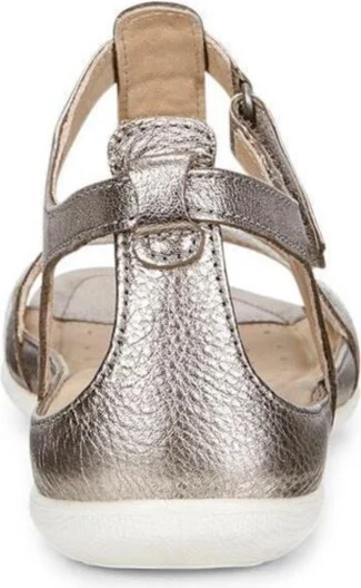 Ecco Women's Flash T Strap Sandal - Warm Gray Metallic, Moon Rock - Image 4