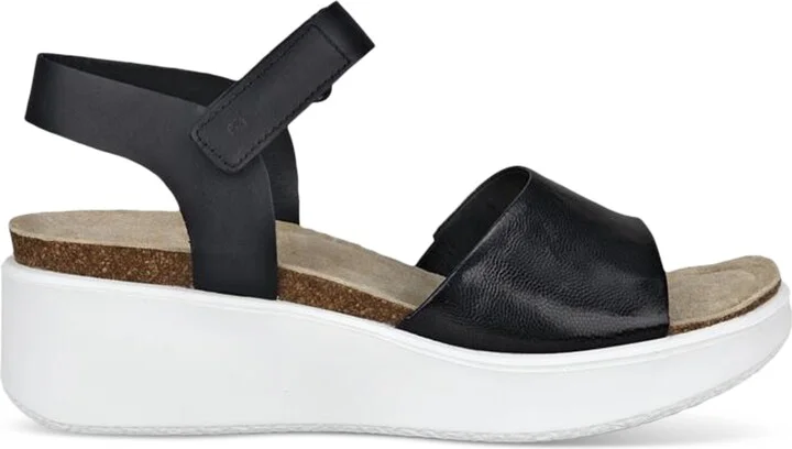 Ecco Women's Flowt Wedge Cork Sandals - Black, Black - Image 2