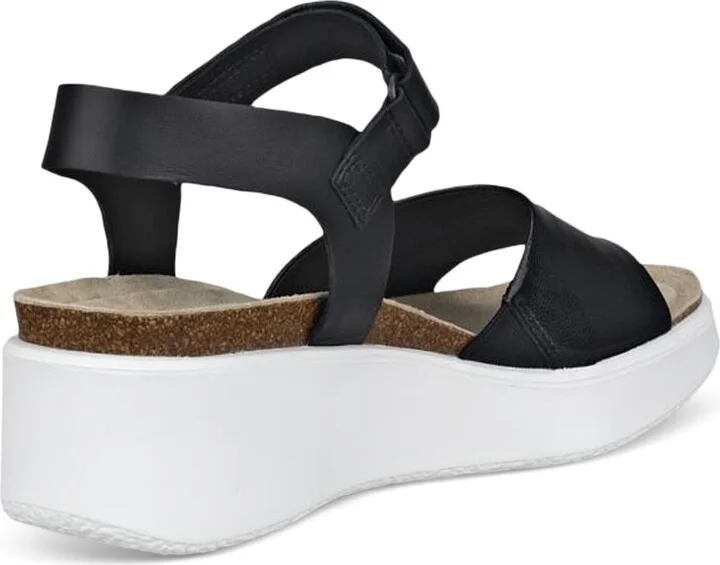 Ecco Women's Flowt Wedge Cork Sandals - Black, Black - Image 3