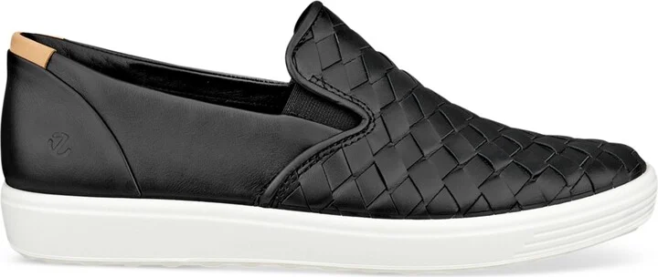 Ecco Women's Soft 7 Woven Slip-On Sneakers - Pure White, Gold - Image 5