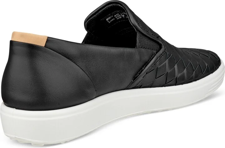 Ecco Women's Soft 7 Woven Slip-On Sneakers - Pure White, Gold - Image 6