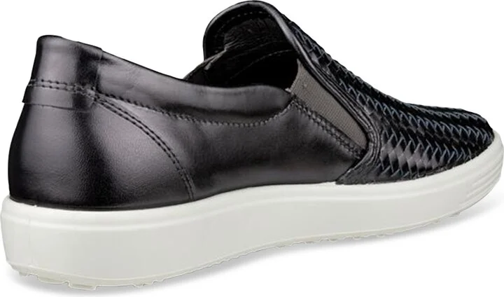 Ecco Women's Soft 7 Woven Slip-On Sneakers - Pure White, Gold - Image 10