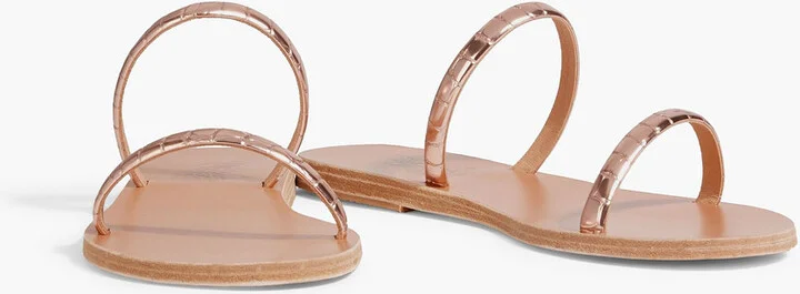 Echidna metallic snake-effect leather sandals - Image 2