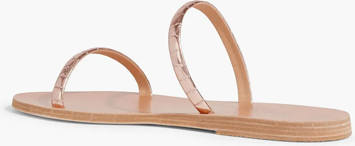 Echidna metallic snake-effect leather sandals - Image 3