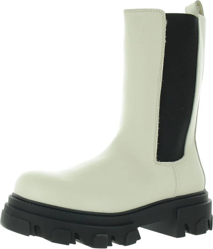 Echoe Womens Platform Leather Chelsea Boots