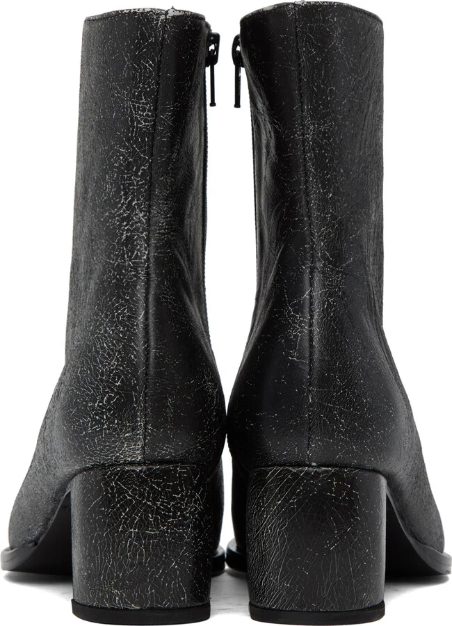 Eckhaus Latta Black Bowed Ankle Boots - Image 2