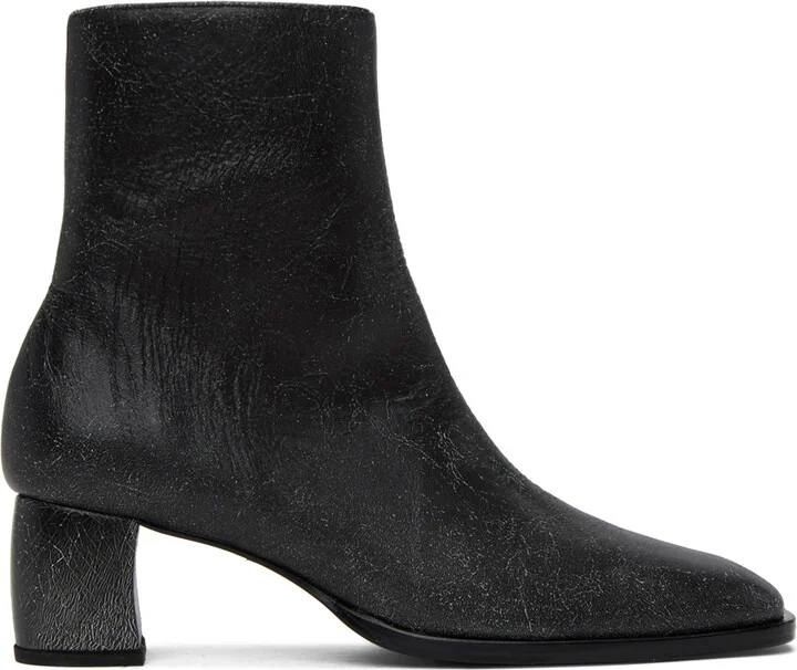 Eckhaus Latta Black Bowed Ankle Boots