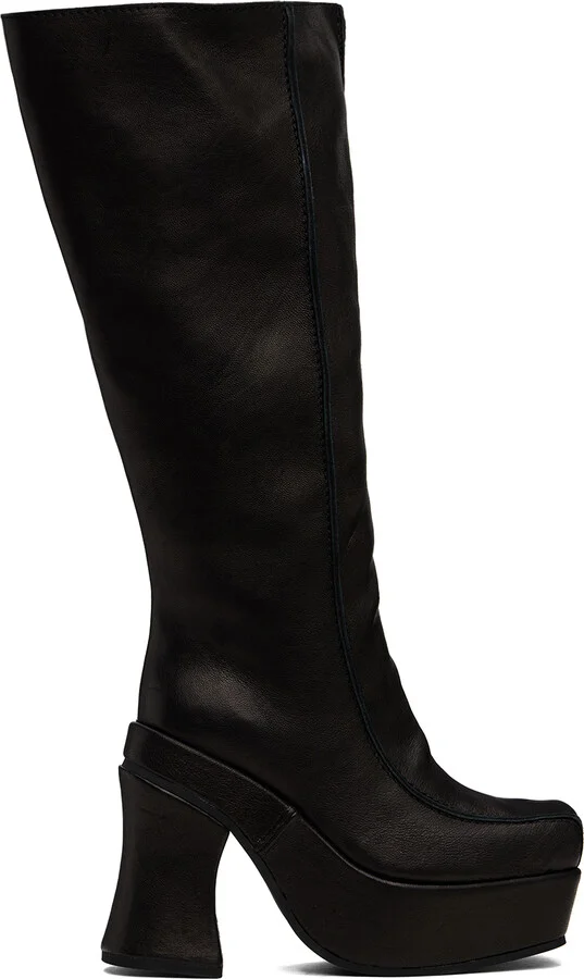 Eckhaus Latta Black Knee High Boots