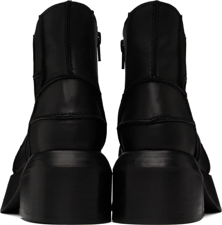 Eckhaus Latta Black Patchwork Boots - Image 2
