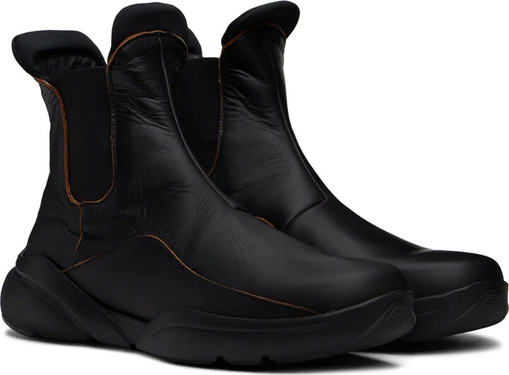 Eckhaus Latta Black Sneaker Chelsea Boots - Image 4