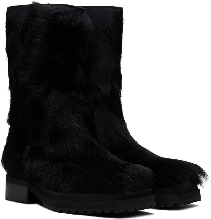 Eckhaus Latta Black Stacked Boots - Image 4